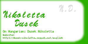 nikoletta dusek business card